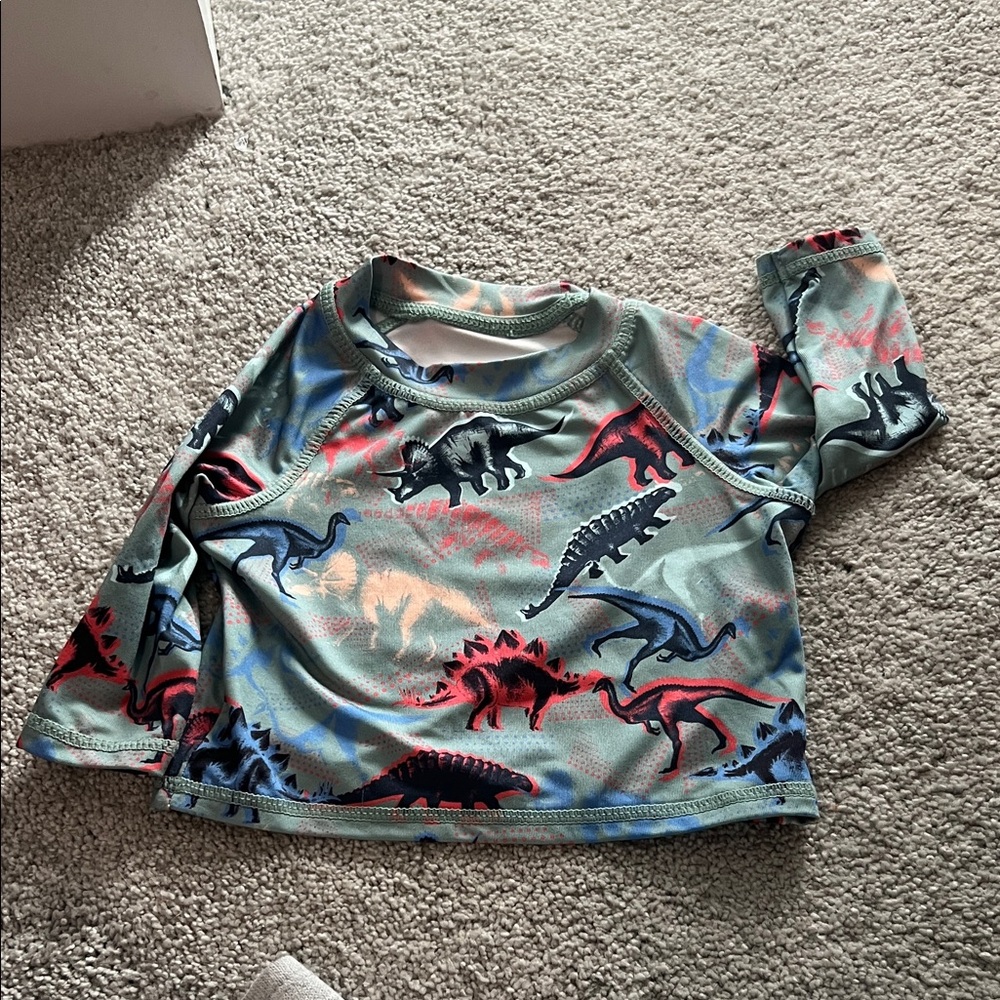 Wonder Nation Blue Dinosaur Long Sleeve Shirt